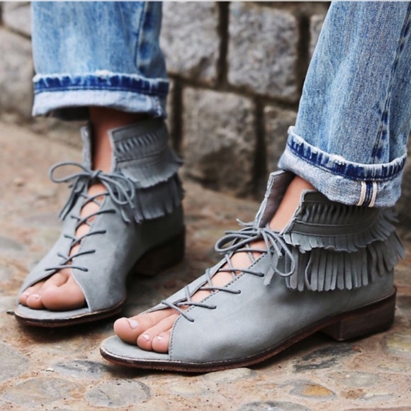Anthropologie Shoes - Free People Firefly Lace Up Fringe Sandal, 37